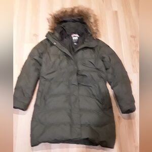 HELLY HANSEN OLIVE GREEN PARKA WITH FUR HOOD